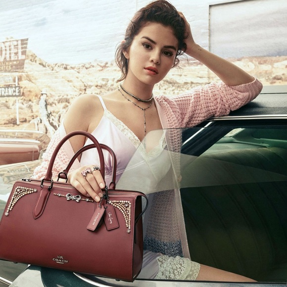Coach Handbags - COACH x Selena Gomez Leather Crystal Embellished Bond Bag Satchel